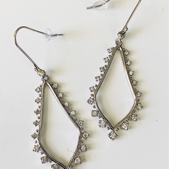 NEW Kendra Scott Bea Crystal Drop Frame Hoop Earrings - Picture 13 of 16